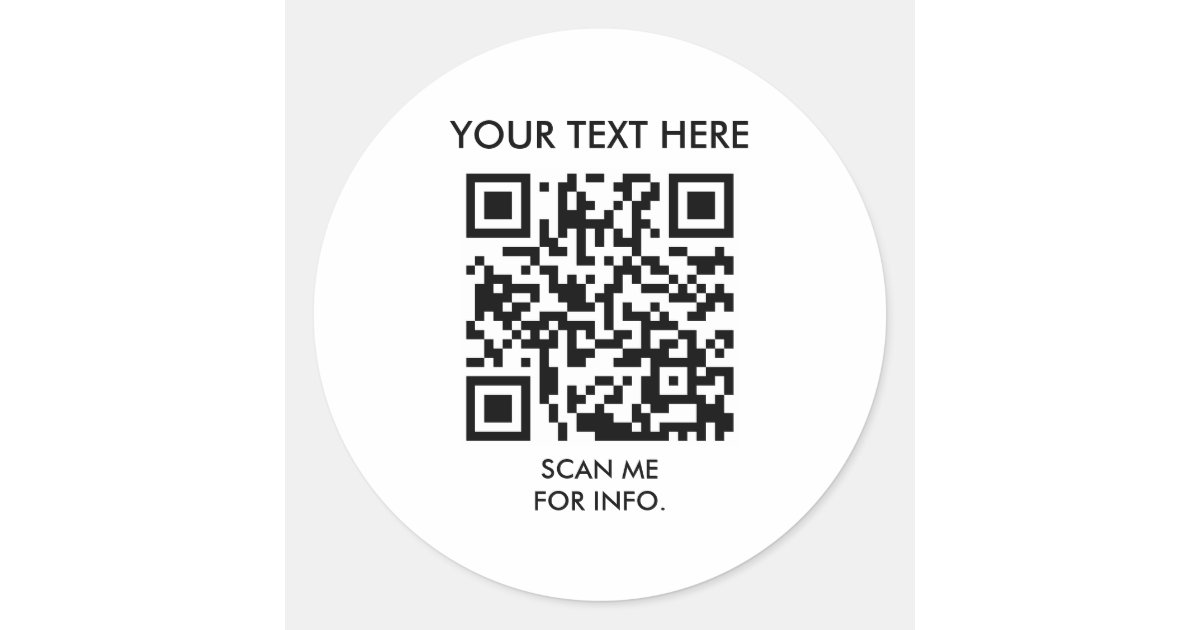 Create Your Own QR Code Classic Round Sticker Zazzle