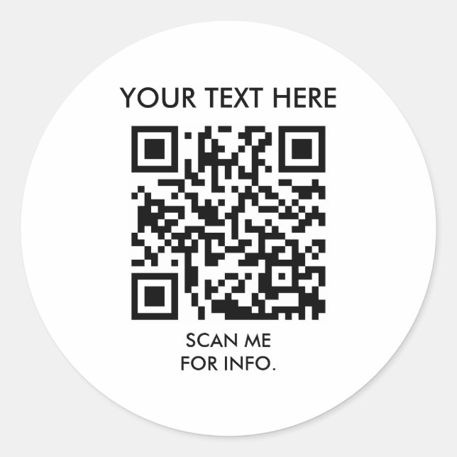 Create Your Own QR Code  Classic Round Sticker (Front)