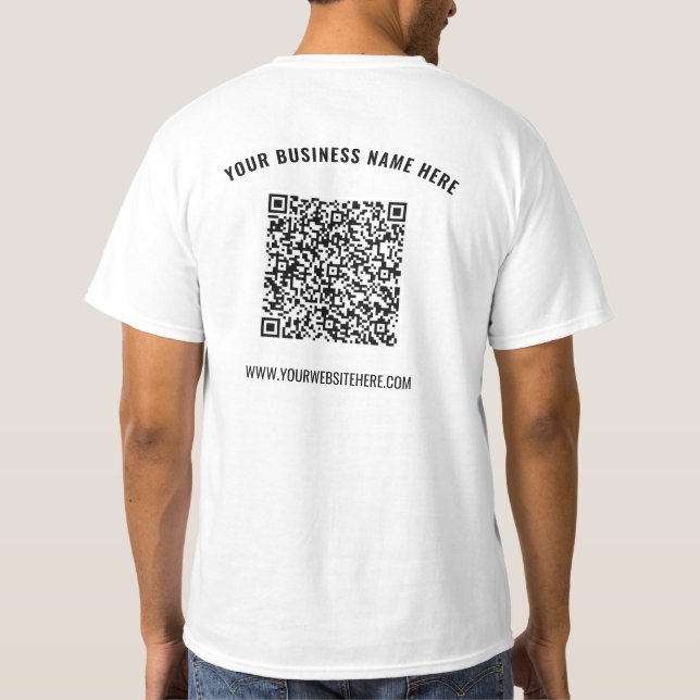 Create Your Own QR Code Company T-Shirt Template (Back)