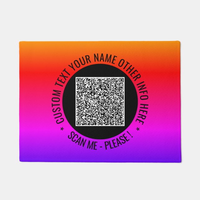 Create Your Own QR Code Doormat Personalized Text (Front)