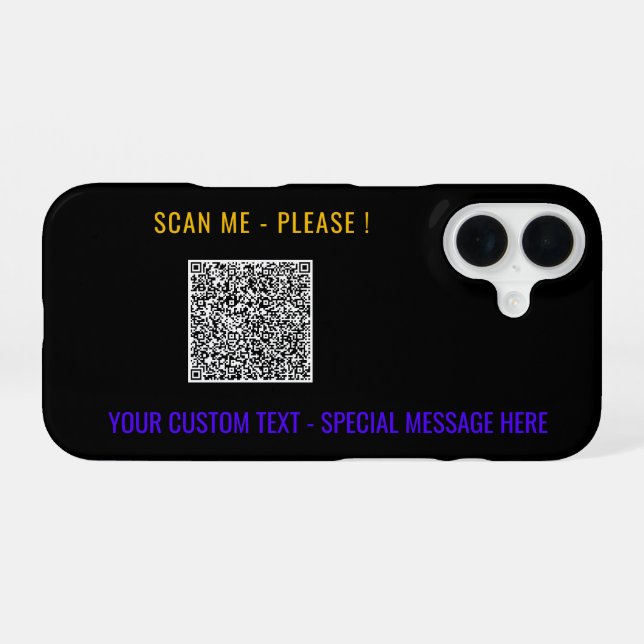 Create Your Own QR Code iPhone Case Example (Back Horizontal)