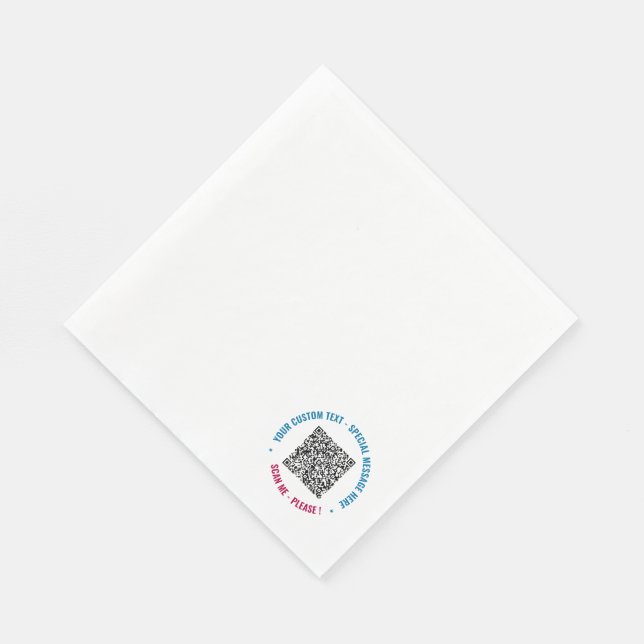 Create Your Own QR Code Napkins Template with Text (Corner)