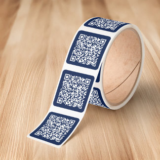 Create Your Own QR Code Navy Blue Square Sticker