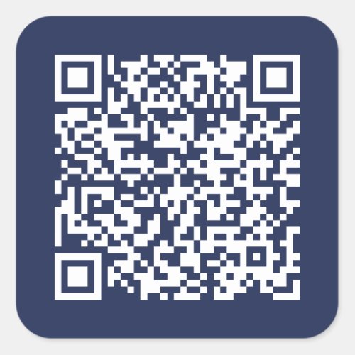 Create Your Own QR Code Navy Blue Square Sticker