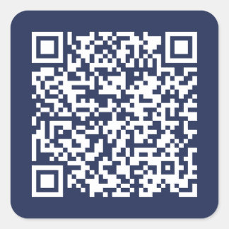 Create Your Own QR Code Navy Blue Square Sticker