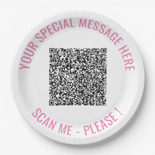 Create Your Own QR Code Paper Plates Custom Text