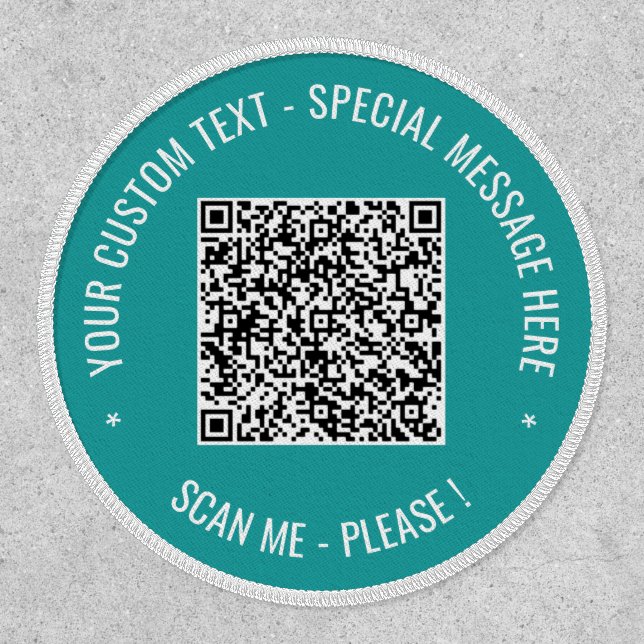 Create Your Own QR Code Patch Example Custon Text (Front)