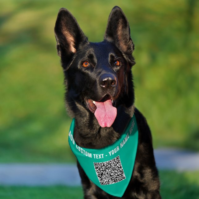 Create Your Own QR Code Pet Bandana Collar Example (Dog)