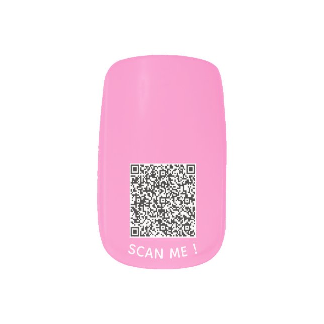 Create Your Own QR Code Pink Nail Art Template (Right Thumb)