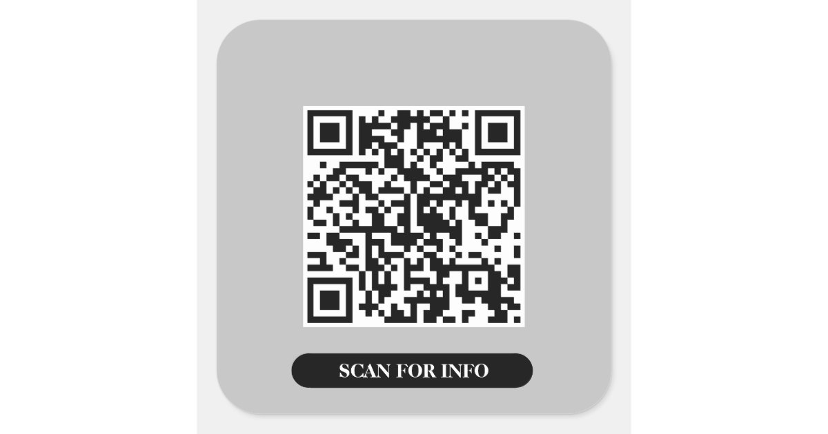 Silver Qr Code Create your own QR Code Professional Silver Grey Square Sticker | Zazzle