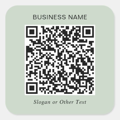 Create Your Own QR Code Promotional Sage Square Sticker