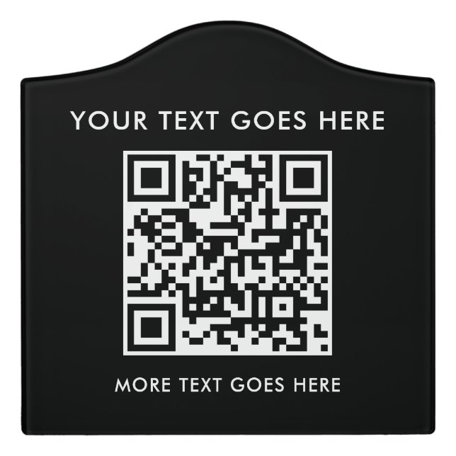 Create Your Own QR Code Simple Modern Elegant Best Door Sign (Large Crest Front)