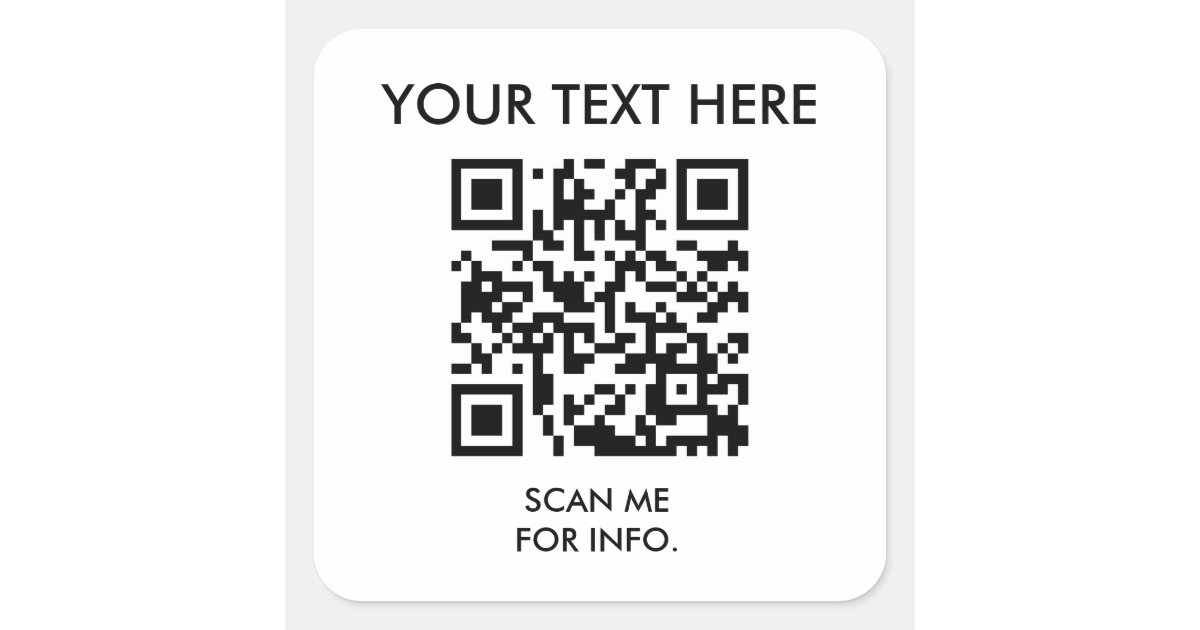 Create Your Own QR Code Square Sticker Zazzle