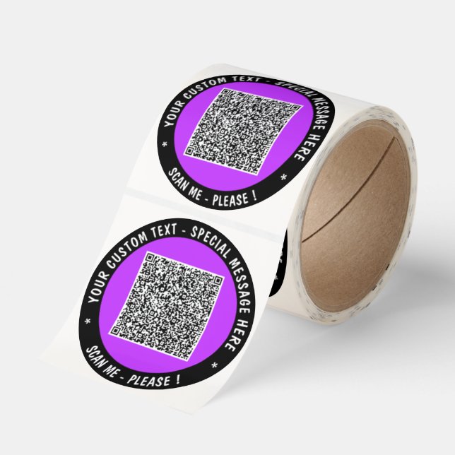 Create Your Own QR Code Stickers Custom Text Color (Roll)