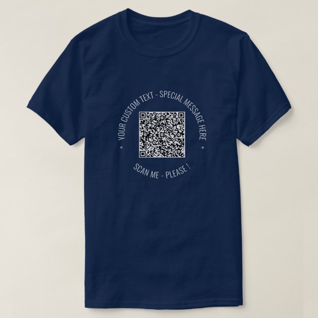 Create Your Own QR Code T-Shirt Template with Text (Design Front)