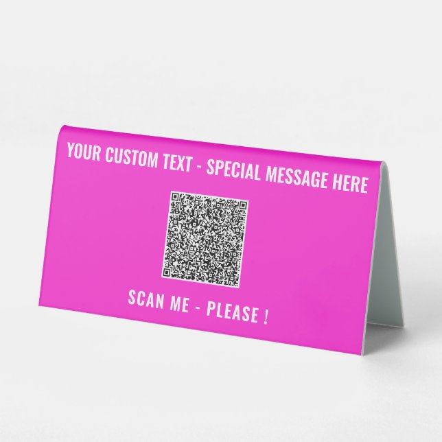 Create Your Own QR Code Table Tent Sign Template (Front)