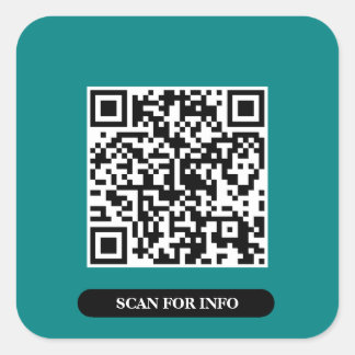 Create your own QR Code Teal Colourful Chic Trendy Square Sticker