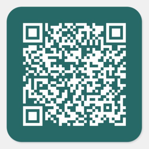 Create Your Own QR Code Teal Square Sticker