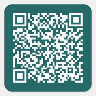 Create Your Own QR Code Teal Square Sticker