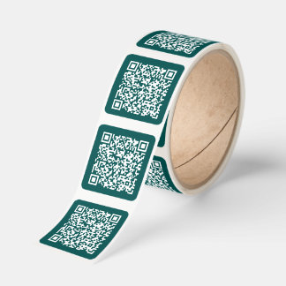 Create Your Own QR Code Teal Square Sticker