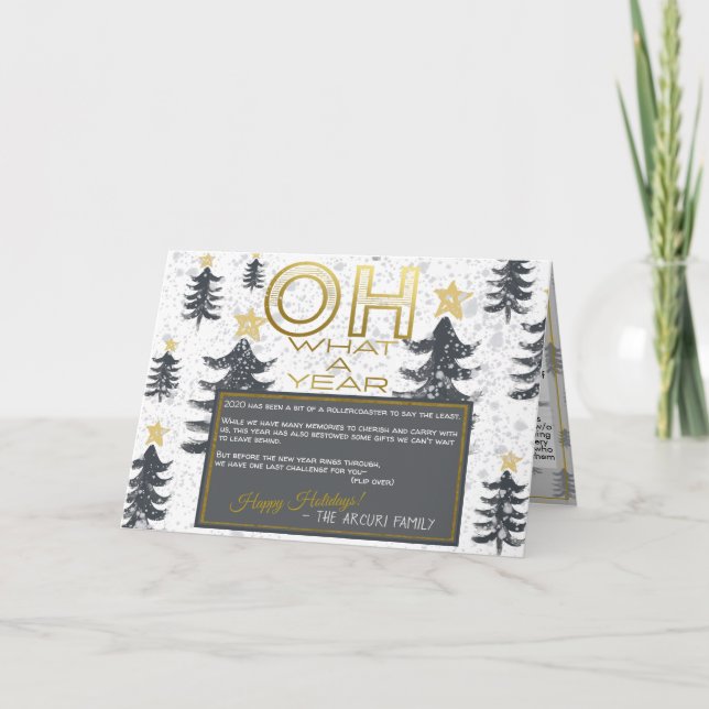 Create Your Own Quarantine Bingo Forest Christmas Holiday Card (Front)