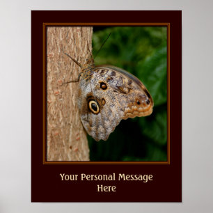Create Your Own Quote Brown Butterfly On Tree Poster