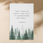 Create Your Own Quote Faux Canvas Print<br><div class="desc">Create your own custom quote faux canvas wall art. Features minimalist typewriter typography and foggy forest nature landscape.</div>