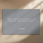 Create Your Own Quote Faux Canvas Print<br><div class="desc">Create your own custom quote canvas wall art. Features minimalist typewriter typography and gray color background.</div>