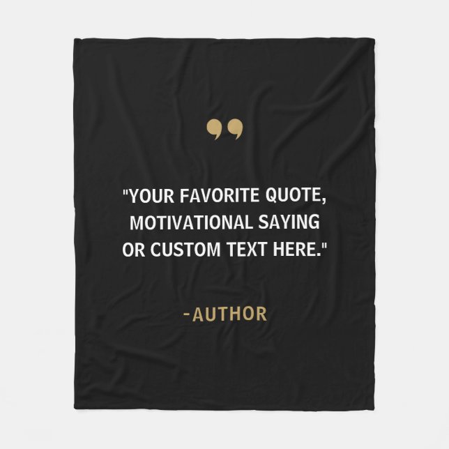 Create Your Own Quote Fleece Blanket (Front)