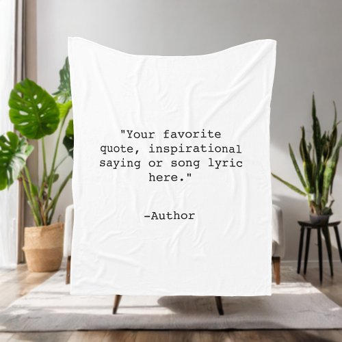 Create Your Own Quote Fleece Blanket