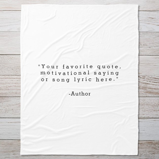 Create Your Own Quote Fleece Blanket (Creator Uploaded)
