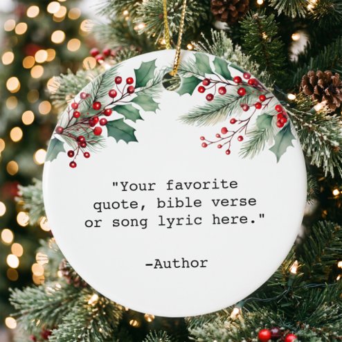 What Christmas looks like in 2026 - Pink Dramatic personalized gifts for you Create Your Own Quote Floral Christmas Ceramic Ornament – populair kerstcadeau en kerstdecoratie 2026
