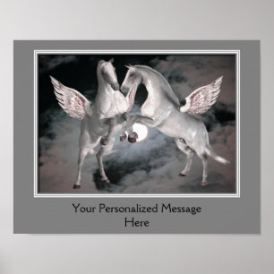 Create Your Own Quote Flying Pegasus Horses Poster