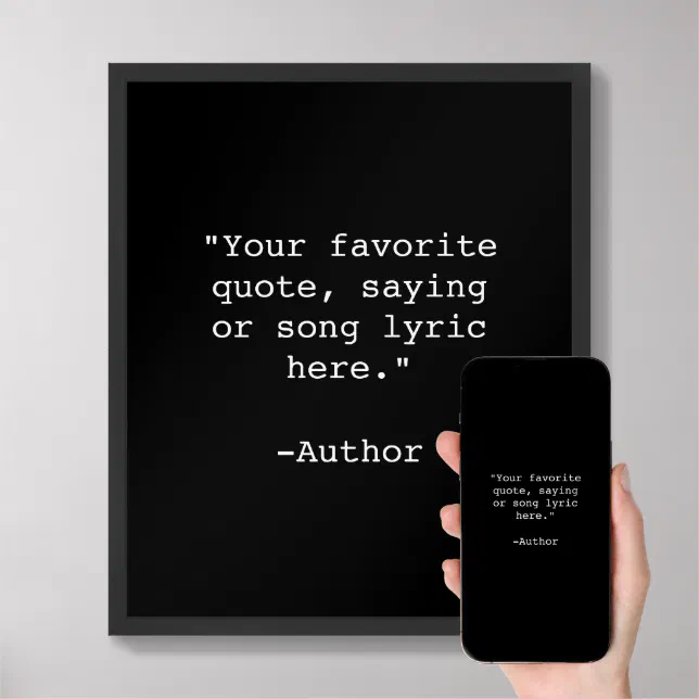 Create Your Own Quote Framed Poster Zazzle