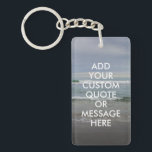 Create Your Own Quote Keychain<br><div class="desc">Create your own custom quote keychain. Personalize this keychain with modern minimalist typography and ocean waves landscape.</div>