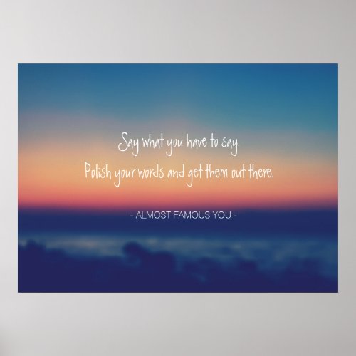 Create Your Own Quote Lake Sunset Poster