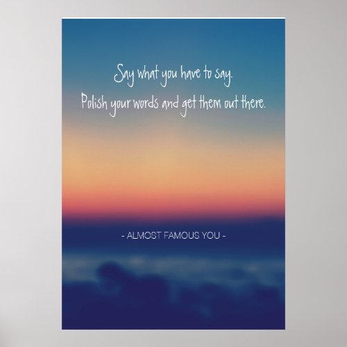 Create Your Own Quote Lake Sunset Poster