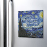 Create Your Own Quote Magnet<br><div class="desc">Create your own custom quote magnet. Features minimalist typewriter typography and Vincent Van Gogh Starry Night painting background</div>