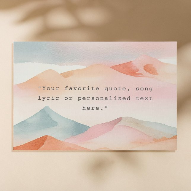 Create Your Own Quote Pastel Desert Landscape Faux Canvas Print (Creator Uploaded)