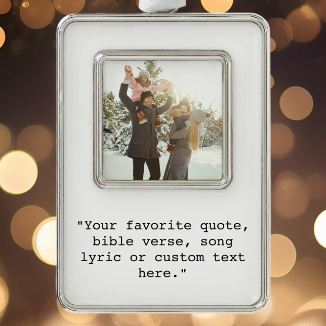 Create Your Own Quote Personalized Photo Christmas Ornament (Creator Uploaded)