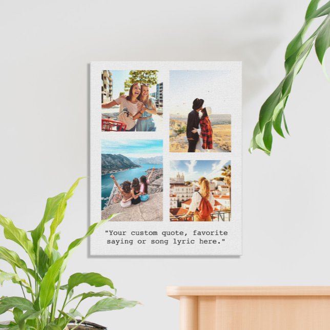 Create Your Own Quote Photo Collage Canvas Print (Creator Uploaded)