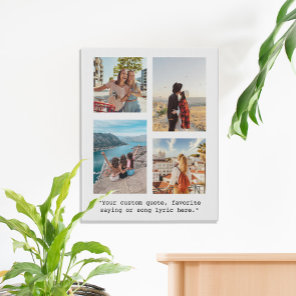 Create Your Own Quote Photo Collage Faux Canvas Print