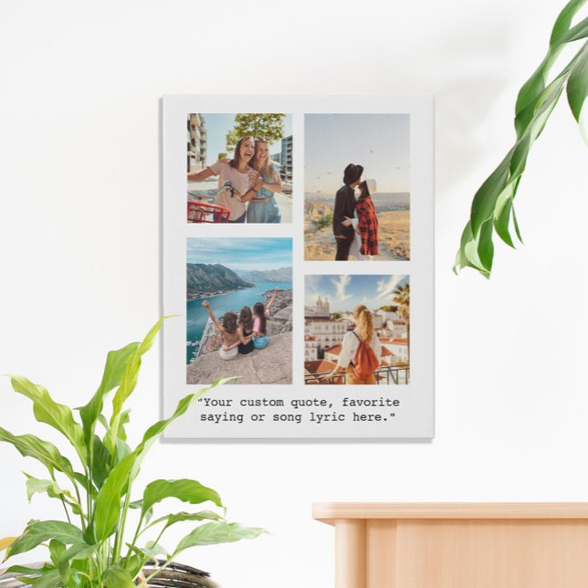 Create Your Own Quote Photo Collage Faux Canvas Print (Creator Uploaded)