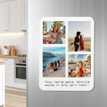 Create Your Own Quote Photo Collage Magnet<br><div class="desc">Create your own custom quote magnet. Features minimalist typewriter typography and personalized photo collage of 4 pictures.</div>