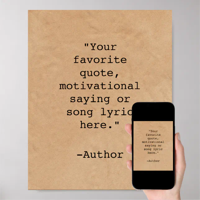 Create Your Own Quote Poster Zazzle