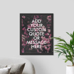Create your own quote poster<br><div class="desc">Create your own custom quote poster wall art. Personalize this poster print with modern minimalist typography and floral rose nature background</div>