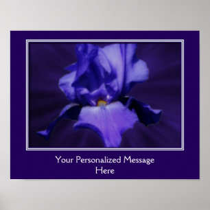 Create Your Own Quote Purple Bearded Iris Flower  Poster