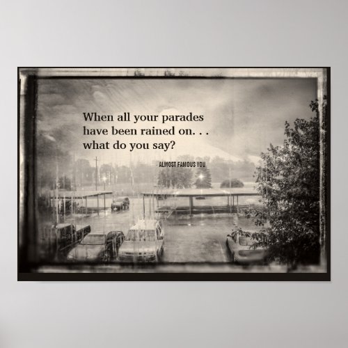 Create Your Own Quote Rainy Parking Lot Poster