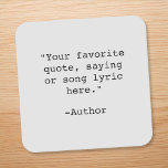 Create Your Own Quote Square Paper Coaster<br><div class="desc">Create your own custom quote coaster. Features minimalist typewriter typography.</div>