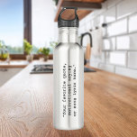 Create Your Own Quote Stainless Steel Water Bottle<br><div class="desc">Create your own custom quote water bottle. Great personalized gift simply add your own text. Features minimalist typewriter typography.</div>